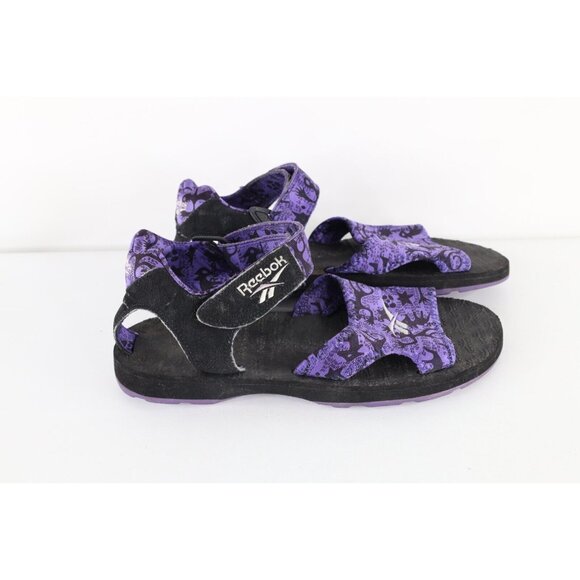 Vintage 90s Reebok Mens 10 Distressed Spell Out Strap Sandals Geometric Purple main image 9